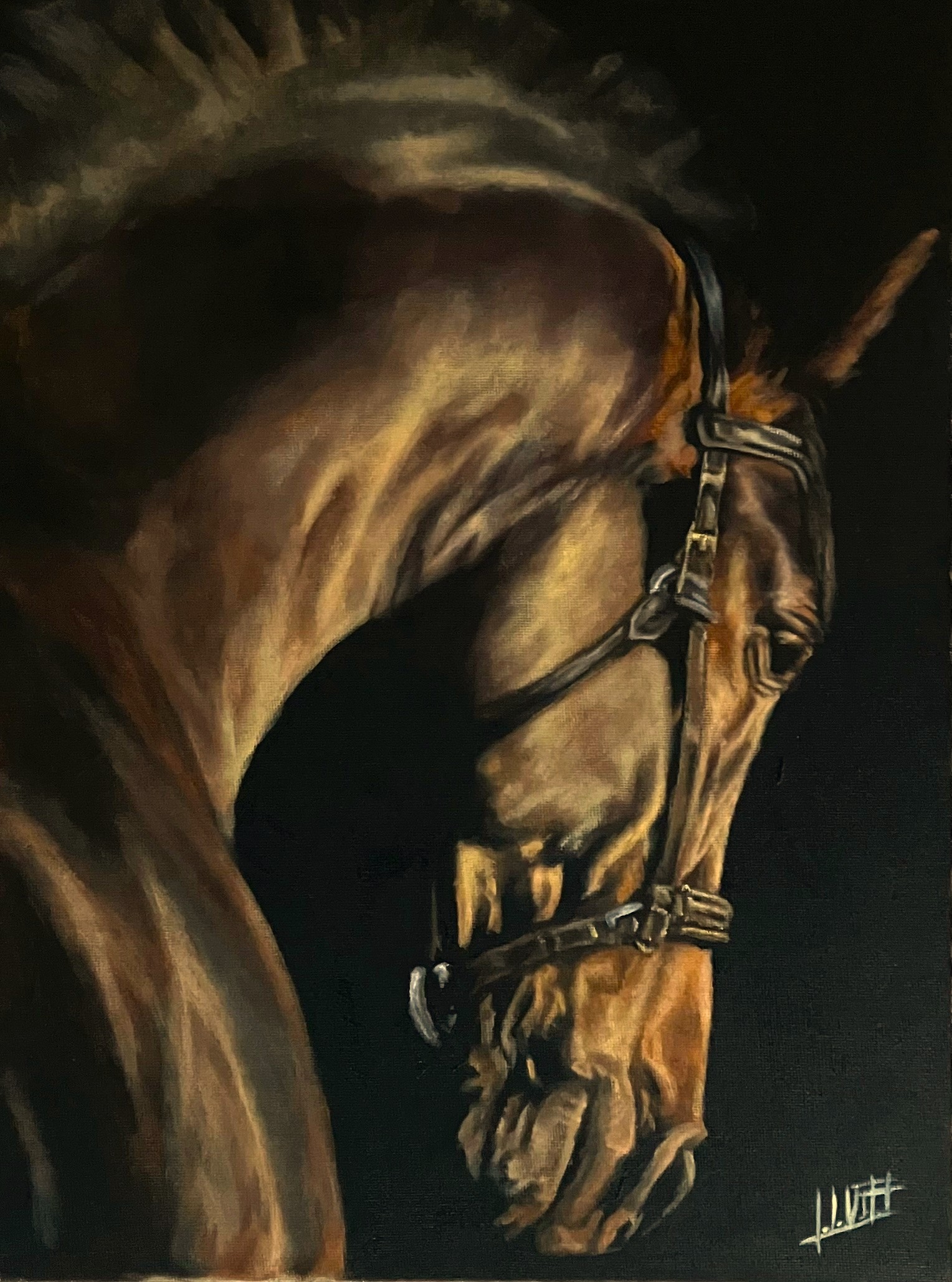 Chester, original acrylic horse painting by Jose Urdiales