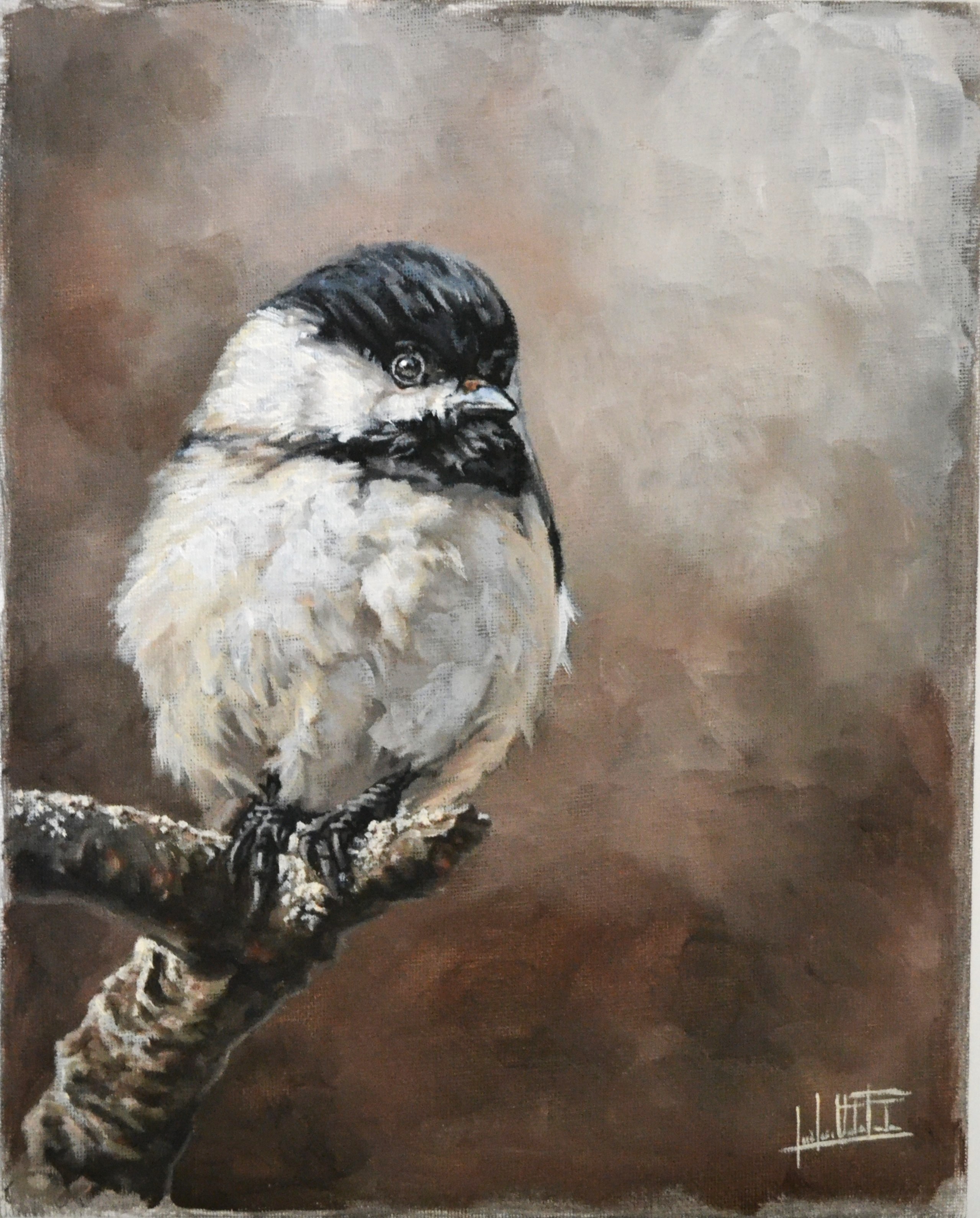 Coal, original gouache animal painting by Jose Urdiales